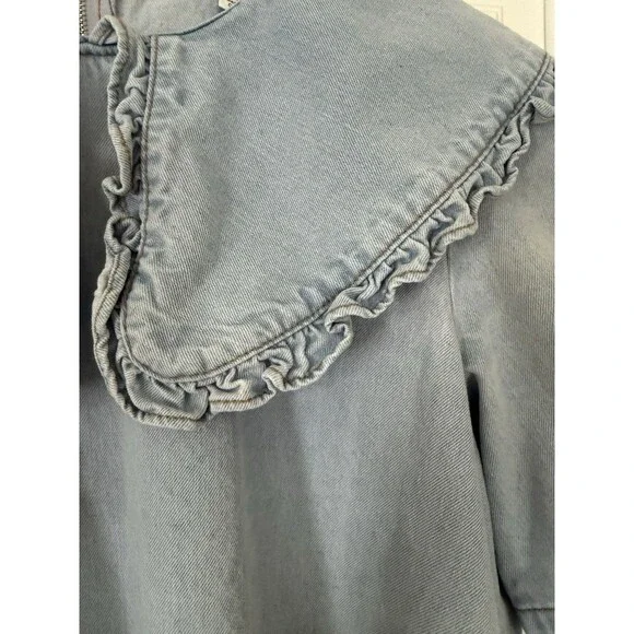 Amable By Mable Anthropology Collared Denim Babydoll Dress Size Small - Picture 2 of 5